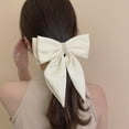 thumbnail image 3 of Hair Bows for Women, Big Bow Hair Clips for Girls, Silky Satin Hair Bows Clips Oversized Long Tail, Large Hair Barrettes Cute Aesthetic Hair Accessories, Metal Bow Hair Clips Neutral Color, 3 of 7