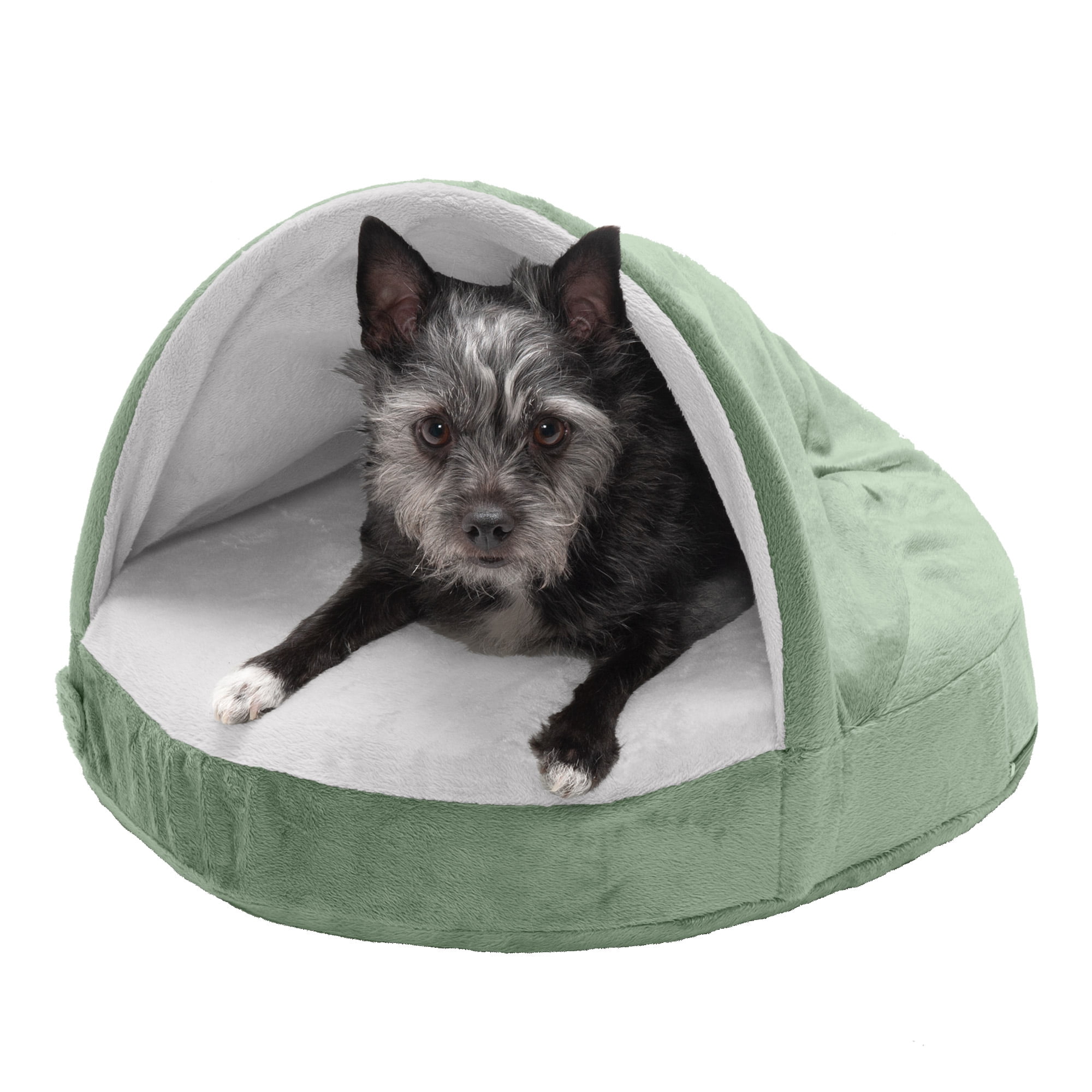 FurHaven Pet Dog Bed Cooling Gel Memory Foam Orthopedic Round Microvelvet Snuggery Pet Bed for