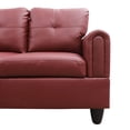 thumbnail image 5 of MAYEERTY 97" Ruby Modern Faux Leather Couch Rich Red Bold Living Room Seating, 5 of 8