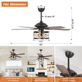 thumbnail image 6 of Parrot Uncle 52" Farmhouser Caged Ceiling Fan with Remote Control and  Light Kit, Indoro Fandelier Ceiling Fan, 6 of 14