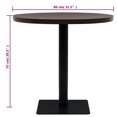 thumbnail image 4 of vidaXL Bistro Table MDF and Steel Round 80x75 cm Dark Ash, 4 of 4
