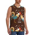 thumbnail image 2 of Bingfone Rooster And Chicken Pattern Men's Tank Tops Workout Sleeveless Tee Shirts Running Beach Tanks for Men-Large, 2 of 8