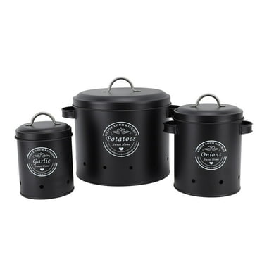 Potato and Onion Storage Bin For Pantry with Aerating Holes, Set of 3, Convenient Farmhouse Kitchen Vegetable Storage LIZEALUCKYd5tp-11