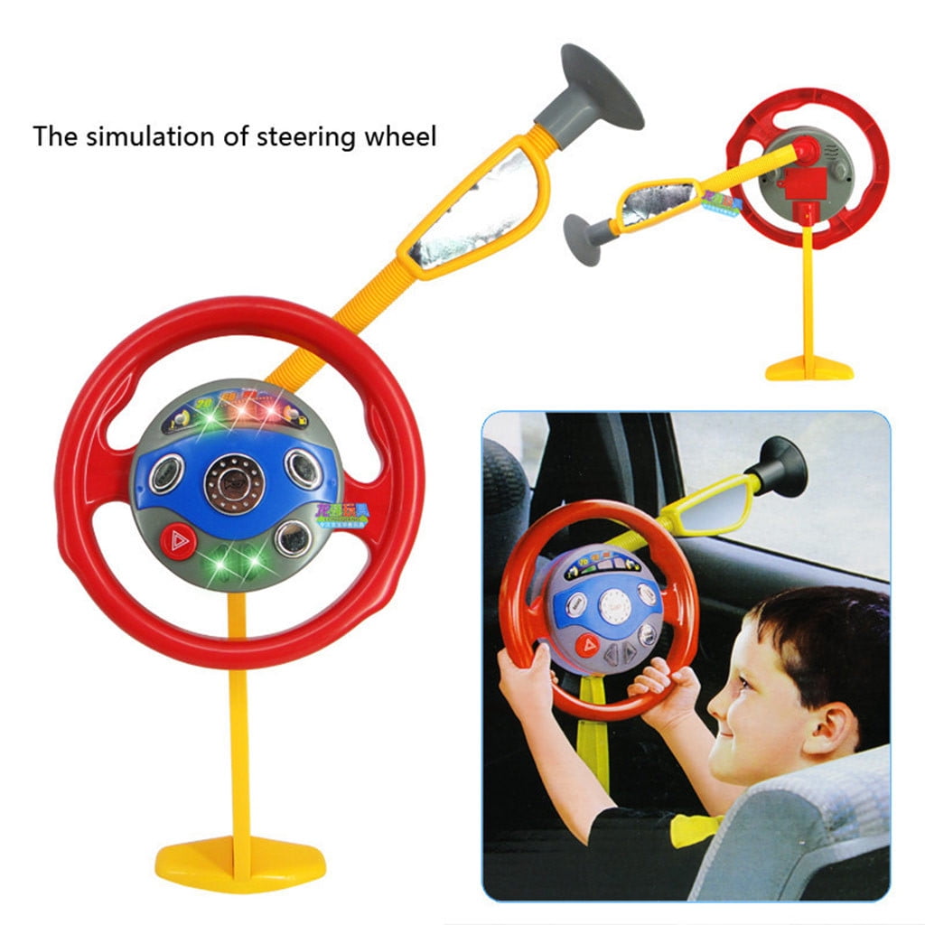 Electric Steering Wheel Toy for Car Seat Child Simulated Driving Experience 