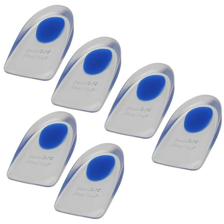TrendBox 3 Pairs Men Blue Silicone Gel Elastic Soft Cushion Heel Pads Insoles Inserts Pain Relief Foot Care Massager Shock Absorption Sports