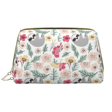 Xecao Cute Cartoon Sloth Print Fashion Makeup PVC Bag Large Capacity Travel Cosmetic Bag for Women Organizer Toiletry Clutch