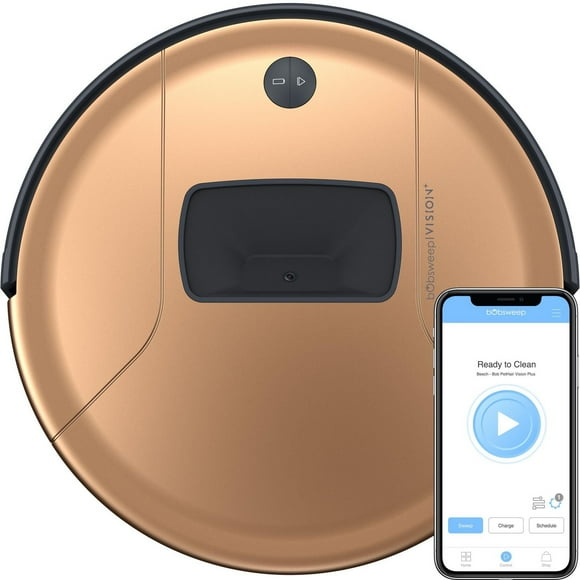 bObsweep PetHair Vision Plus Wi-Fi Connected Robot Vacuum & Mop in Beech