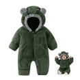 thumbnail image 4 of breaise Newborn Baby Bear Outfit With Fold-Over Mittens and Footies Girls Boys Winter Fleece Clothes Hooded Romper Snowsuit, 4 of 8