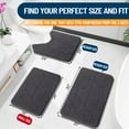 thumbnail image 3 of Buganda Toilet Rugs U-Shaped 24x20, Quick Dry Machine Washable Chenille Bath Mats with Rubber Backing, Dark Grey, 3 of 9
