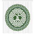 thumbnail image 3 of Celtic Shower Curtain, Illustration of Celtic Tree of Life on a Green Circle with Frieze, Fabric Bathroom Set with Hooks, 69W X 70L Inches, White Dark Teal Fern Green, by Ambesonne, 3 of 3