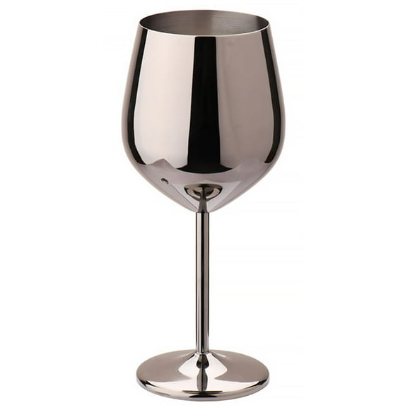 Copa de vino de acero inoxidable 500 ml Copa de cóctel con tallo irrompible de una sola capa, negro kenally LF0111-04B