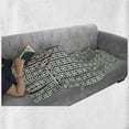 thumbnail image 5 of Abstract Soft Flannel Fleece Throw Blanket, Modern Rounded Squares Illustration Symmetric and Monochrome Design, Cozy Plush for Indoor and Outdoor Use, 50" x 60", Dark Grey and Eggshell, by Ambesonne, 5 of 5