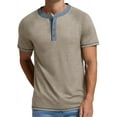 thumbnail image 4 of GENTS BLISS Henley Men Shirts Short Sleeve T shirts for Men Crew Neck Color Block Men Shirts, 4 of 6