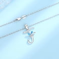thumbnail image 3 of EUDORA Sterling Silver F Initial Necklaces with Blue Butterfly, Script Letter Alphabet Pendant Jewelry Gift for Women, Mother, 18 inch Chain, 3 of 10