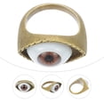 thumbnail image 4 of GOOHOCHY Anillo de aleación Anillo de dedo con diseño de ojo exagerado Anillo vintage Estilo punk Joyería de dedo Marrón, 4 of 8