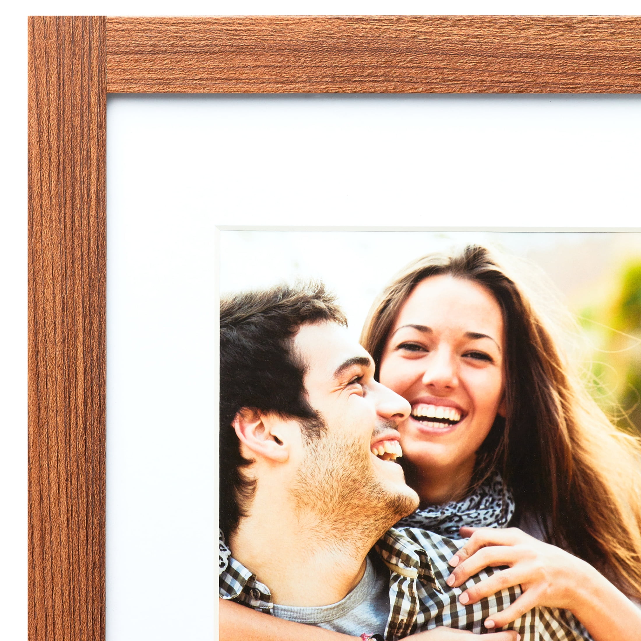 Mainstays 11x14 Matted to 8x10 Carpenter Joint Walnut Finish Tabletop Frame