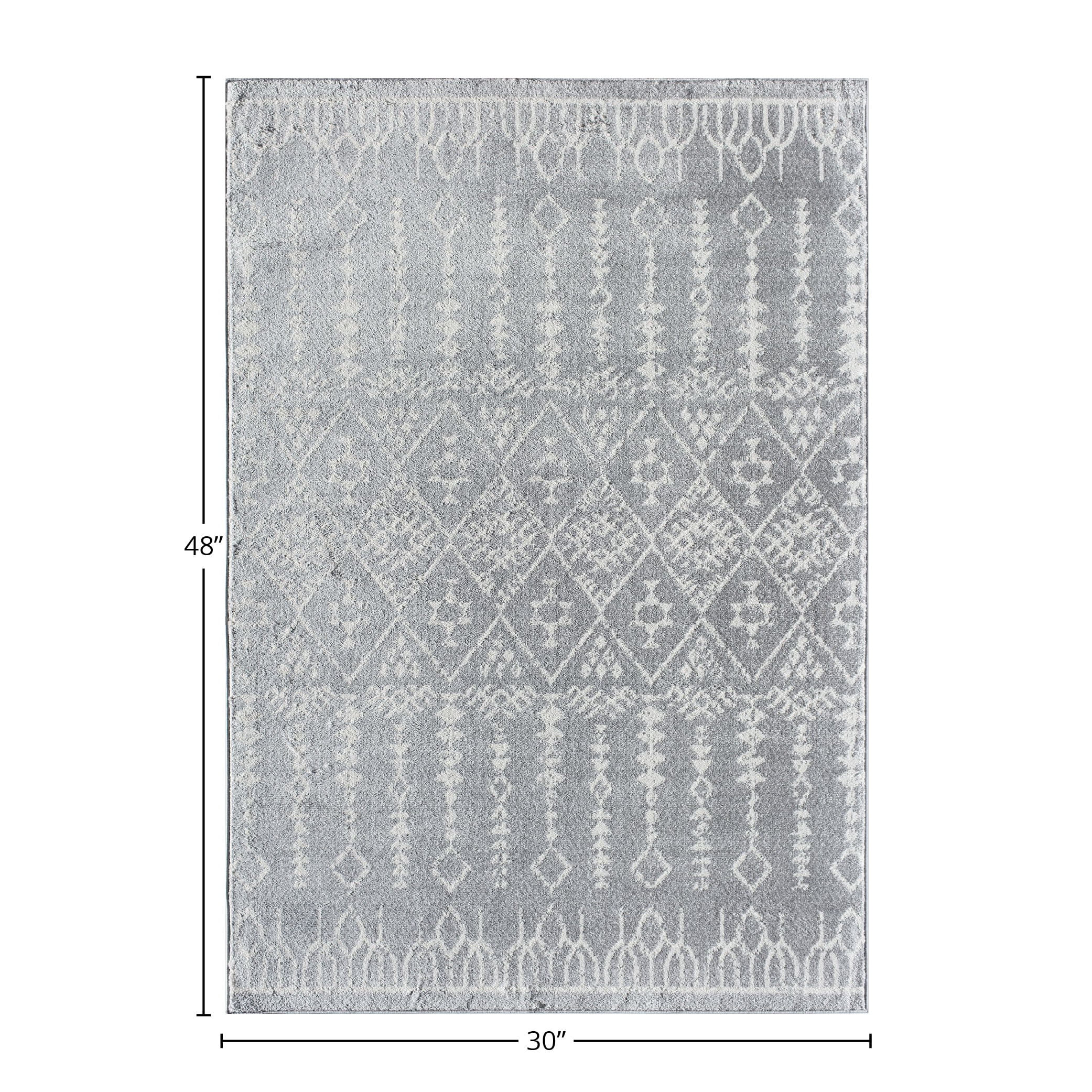 Rugs America Gallagher GL10A Grey Diamond Vintage Transitional Area Rug, 2'6"x4'