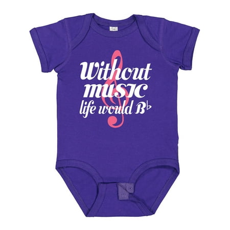

Inktastic Without Music Life Would Be Flat Gift Baby Girl Bodysuit