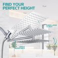thumbnail image 3 of AIR-Shower Head,10 Inch High Pressure Rain Shower Head with Handheld Spray Combo, Adjustable Dual Rainfall Shower Head - Showerhead Comb Set with Extension Arm - 60 Inch Long Shower Hose (Sliver), 3 of 4