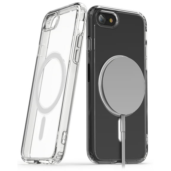 Encased Clear Back for iPhone SE, Slim Magnetic Phone Case Compatible with Magsafe & Accessories (2020 / 2022)