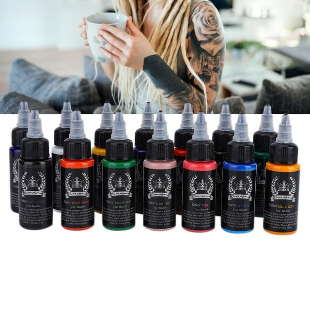 Tinta Para Tatuaje, 30 Ml, Tinta Profesional Para Maquillaje Para Tatuajes, 14 Colores, Tintas Pigmentadas Para Arte Corporal Y Tatuajes Temporales Para Tatuadores Y Aficionados