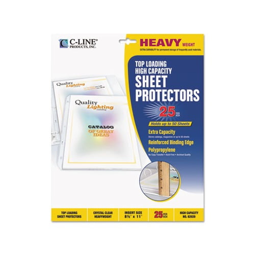 High Capacity Polypropylene Sheet Protectors Clear, 50", 11 x 8 1/2, 25/BX