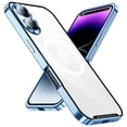 thumbnail image 4 of Plating Matte for iPhone 16 Case, [Drop Protection] [Anti-Fingerprint] Silky Touch Hard PC Back with Non-Slip Metal Edge, Shockproof Case for iPhone 16, Blue, 4 of 12