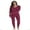 Burgundy, variant on #followme Womens Thermal Henley Jogger Pant Set 6790-RED-L (Red, X-Small)