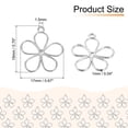 thumbnail image 2 of 100 Pcs Charm de Flor Hueca Pendientes de Marco de Bisel Abierto para Fabricación de Joyas de Resina Accesorios de Collar Pulsera DIY Tono Plateado, 2 of 6