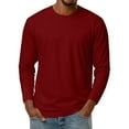 thumbnail image 2 of Dresfit Mens Thermal Shirts Long Sleeve Big and Tall Tshirts Fall Knit Crew Neck Solid Color Baseball Tops 2025 Plain Oversized Slim Fit Fashion Wine M, 2 of 7