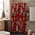 thumbnail image 3 of Shower Curtain 72"W x 84"L Retro Christmas Snowman Gingerbread Man Red Fabric Shower Curtains Set with Hooks Water Repellent Bathroom Curtains Machine Washable Bathroom Accessories, 3 of 7