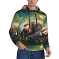 thumbnail image 2 of Cauagu Daisy Sleeping Sloth for Men's Pullover Hooded Sweatshirt Athletic Casual Hoodie Aautumn Hoodie Sweatshirt for Men Pullover Casual Hooded Sweatshirt-Large, 2 of 7