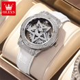 thumbnail image 1 of OLEVS Diamond Quartz Watch for Women Rotation Dial Star Snowflake Design Ladies Dress Wristwatch Bracelet Necklace Gift Box Set, 1 of 1