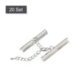 thumbnail image 3 of Unique Bargains 20Sets Ribbon Crimp Clamp Ends with Lobster Claw Clasps & Chain 40mm Silver Tone, 3 of 7