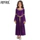 thumbnail image 2 of Trajes de Cosplay de princesa Medieval renacentista para niñas, trajes de Cosplay de manga larga acampanada con estampado Retro, disfraces de carnaval, 2 of 5