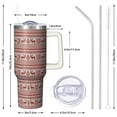thumbnail image 3 of Snowflake Stainless Steel Tumbler 40oz - Vacuum Insulated Holiday Cup w/Handle & Straw, Gift for Adults, 3 of 4