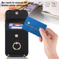 thumbnail image 4 of Nalacover Wallet Case for iPhone 12 Pro / iPhone 12 6.1", PU Leather Shoulder Strap Lanyard Crossbody Card Slot Magnetic Cover with RFID Blocking Ring Holder Kickstand Soft TPU Bumper Case,Black, 4 of 9