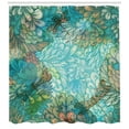 thumbnail image 3 of Ambesonne Dragonfly Shower Curtain, Fantasy Flowers Mix, 69"Wx75"L, Turquoise Amber, 3 of 3