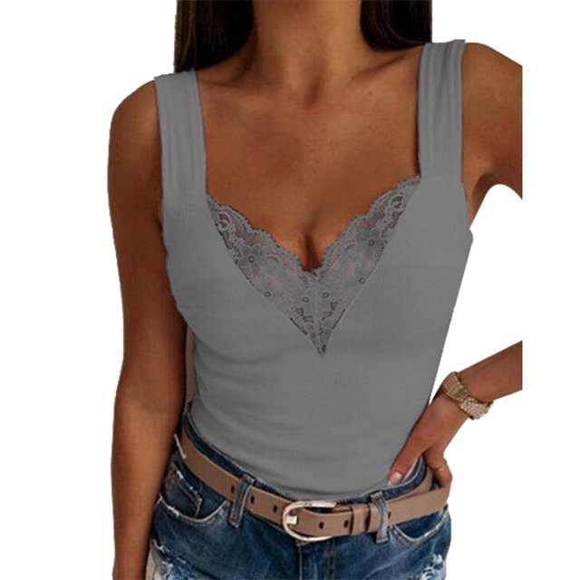 Camisetas sin mangas de encaje Nikou blusa sin mangas de moda diseñada para precisión