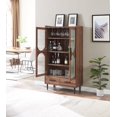 thumbnail image 3 of Home Source 59' Exquisite Bar Wine Cabinet with Glass Door, 4 Adjustable Shelves, Dedicated Wine Glass Stemware Rack, and 2 Convenient Drawers for Utmost Elegance and Organization, 3 of 7