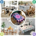 thumbnail image 4 of Colorful Tie Dye Mandala Pattern Rectangle Tablecloth 60"x84",Waterproof Polyester Rectangle Table Cloth, Wipeable Spillproof Polyester Tablecloth for Dining, Camping, Indoor and Outdoor, 4 of 4