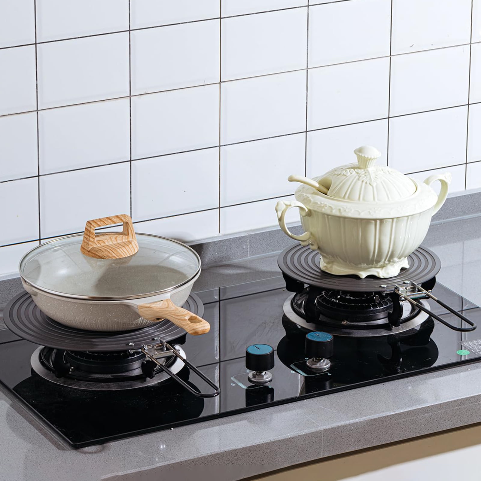 HomeLife Gas Stove Simmer Plate with Anti Scalding Handle Quick Heating Round Heat Diffuser Cookware Accessories