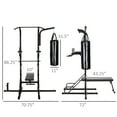 Soozier Home Gym Power Tower with Bench and Punching Bag, Multi