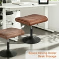 thumbnail image 3 of VECELO Footrest Height Adjustable Ottoman Leg and Foot Rest for Work Comfort, Computer Desk Swivel Stool with Thick Padding, Office Seat, Brown, 3 of 11