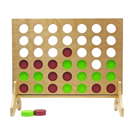 Tailgating Pros Premium Giant Four in a Row with Carrying Case - Jumbo Oversized Outdoor Yard Game - Connect Multiple Pucks in a Row to Win - Many Puck Colors Available!