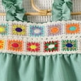 thumbnail image 3 of Girls Boho 2 Piece Outfit Size 6 Floral Crochet Ruffled Sleeveless Tank Tops Shorts Set Summer Clothes Green, 4 Y, 3 of 7