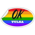 thumbnail image 2 of Tulsa OK Oklahoma Tulsa County Rainbow Pride Flag 6 Stripes Pride Flag Euro Decal Bumper Sticker 3M Vinyl 3" x 5", 2 of 3