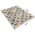 thumbnail image 4 of Cartoon Construction Vehicles Cones Gray Pattern Blanket,Comfortable Soft Flannel Throw Blanket,All Season,Warm Lightweight Blankets for Sofa Bed Couch Living Room Chair,60"x80", 4 of 4