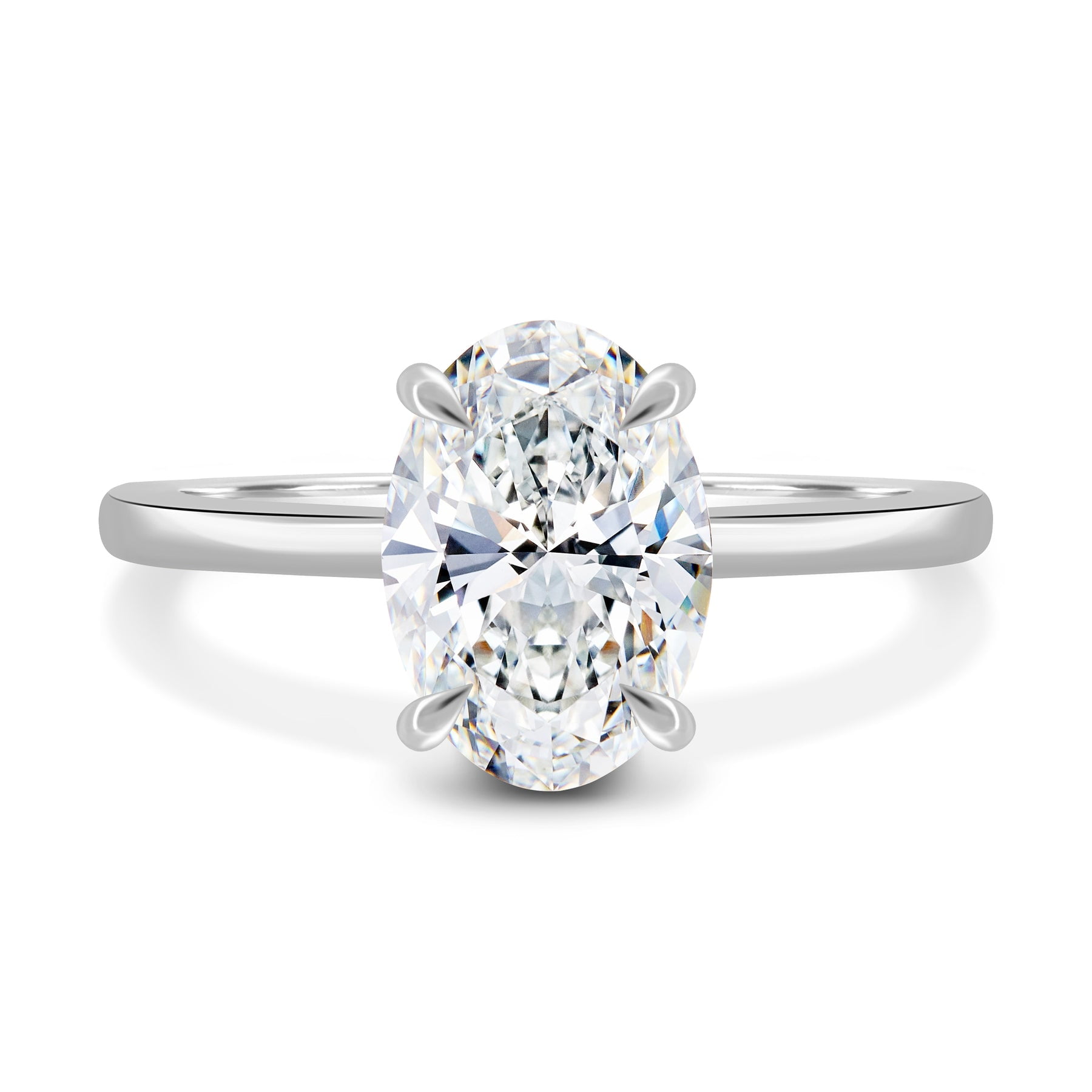 ESTE ORIGIN 2ct Oval Moissanite Diamond Engagement Ring in 10K White Gold Wedding Ring for Women 9.5.