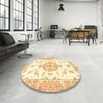 thumbnail image 3 of Ahgly Company Indoor Rectangle Traditional Golden Blonde Gold Medallion Area Rugs, 7' x 10', 3 of 6